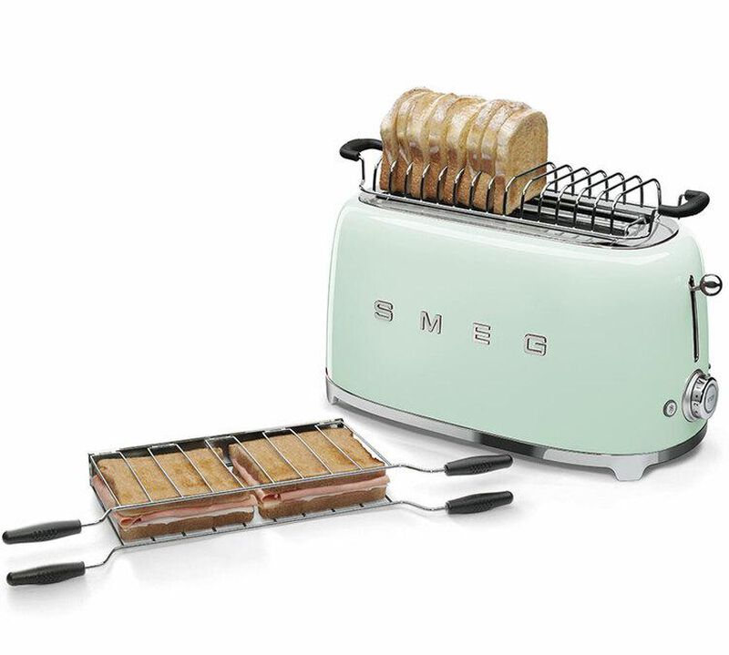 Set Petit-D&eacute;jeuner Grille-Pain TSF01PGEU et Mousseur &agrave; lait MFF02PGEU Vert d'eau - SMEG image number 1