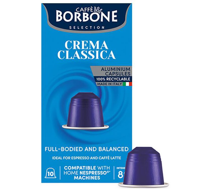 10 Nespresso* Original Compatible Capsules Crema Classica &ndash; CAFFE BORBONE image number 2