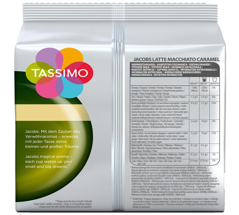 Tassimo Jacobs Latte Macchiato Caramel Coffee pods x 8 T-Discs image number 1