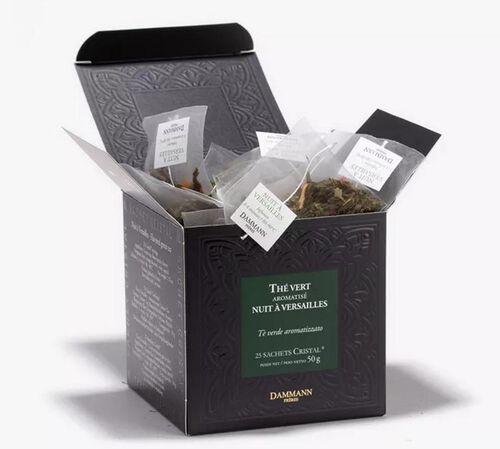 Nuit &agrave; Versailles flavoured green tea - 25 Cristal&reg; sachets  - Dammann Fr&egrave;res