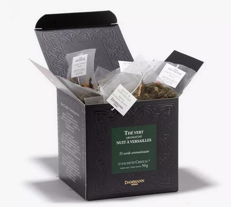 Nuit &agrave; Versailles flavoured green tea - 25 Cristal&reg; sachets  - Dammann Fr&egrave;res image number 0