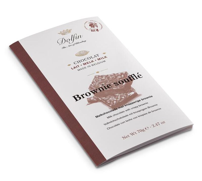 Tablette Chocolat au lait 37% brownie souffl&eacute; - 70 g - DOLFIN image number 1