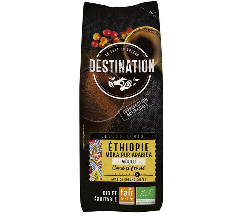 Destination Organic Ground Coffee Moka Pur Arabica from Ethiopia - 500g image number 0