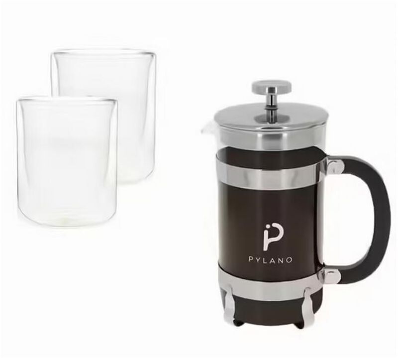 Pylano Cali 8-Cup French Press + 2 Mila Double-Wall Glasses image number 0