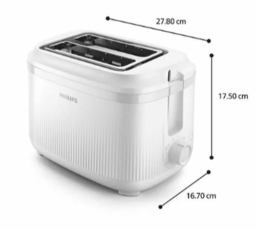 Grille-pain Philips S&eacute;rie 3000 - Toaster 2 fentes 900W HD2511/00 Blanc image number 2