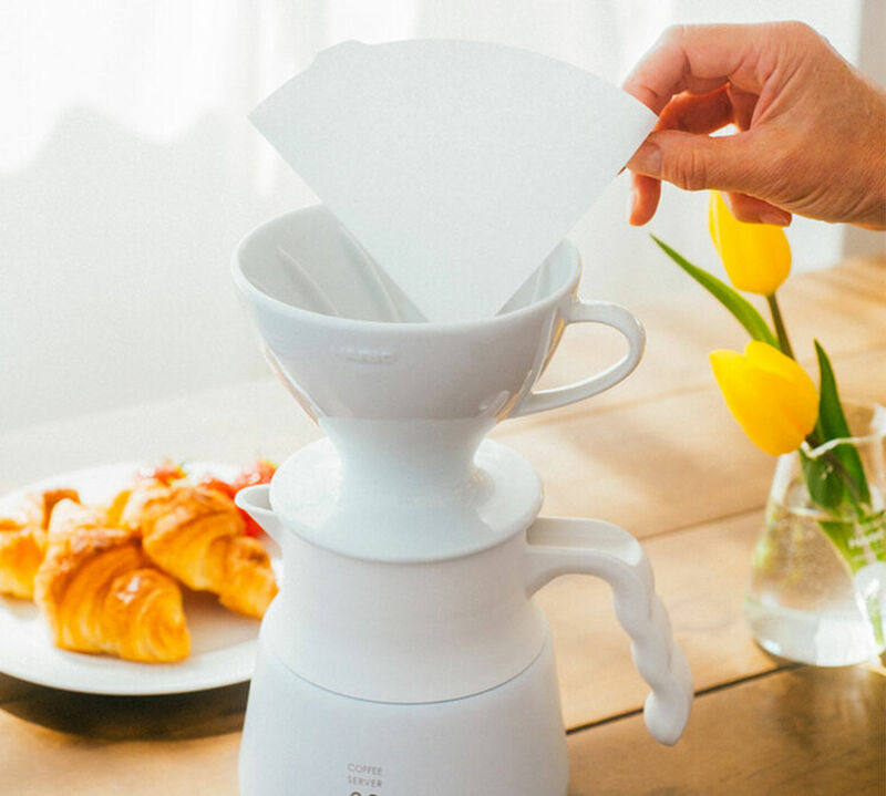 HARIO W60 Dripper With Filter PDC-02-W - 4 cups image number 5