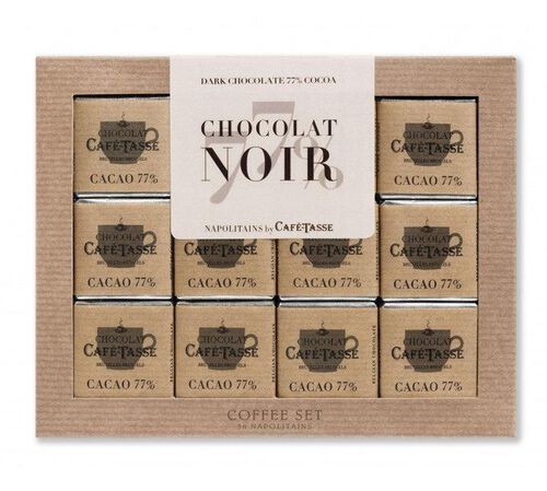 Caf&eacute;-Tasse Coffee Set Extra Dark 77% Chocolates x 36