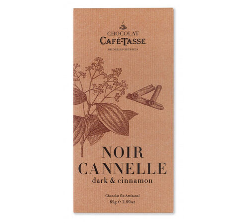 Caf&eacute;-Tasse Dark Chocolate Bar with Cinnamon - 85g
