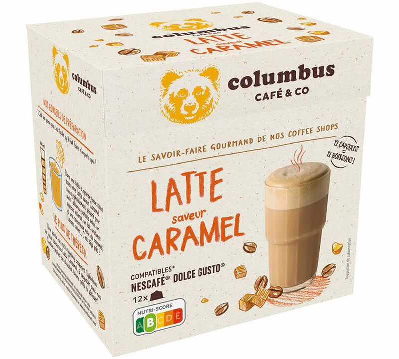 Capsules Compatibles DG Latte Caramel - x12 - Columbus Caf&eacute; & Co image number 0