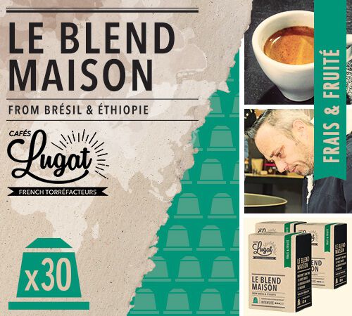 Capsules Le Blend Maison Caf&eacute;s Lugat x30 pour compatibles  Nespresso&reg;