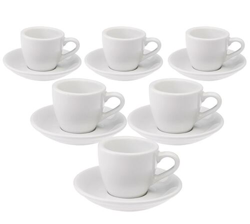 6 Tasses Espresso et sous-tasses Egg White Loveramics - 8 cl