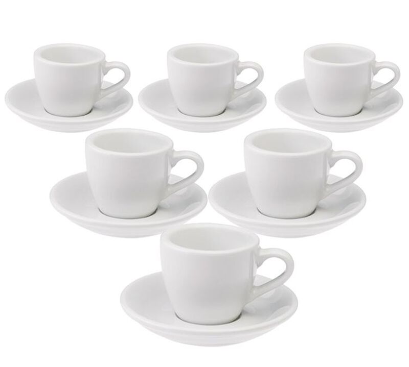 6 Tasses Espresso et sous-tasses Egg White Loveramics - 8 cl image number 0
