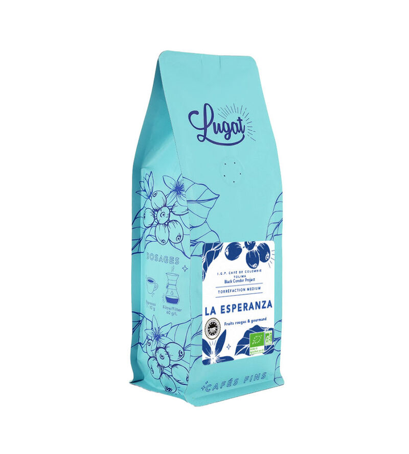 Caf&eacute;s Lugat Organic Coffee Beans La Esperanza from Colombia - 1kg image number 1