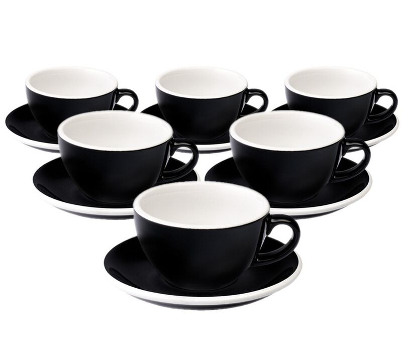 6 Tasses Cappuccino et sous-tasses Egg 20 cl Black - Loveramics image number 0