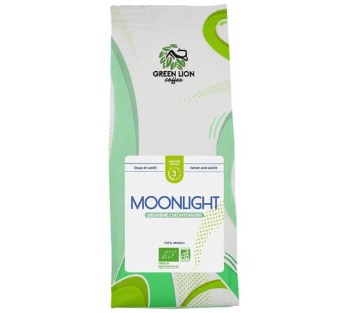 Green Lion Coffee - Caff&egrave; in grani - Moonlight D&eacute;caf&eacute;in&eacute; Bio - 250 g