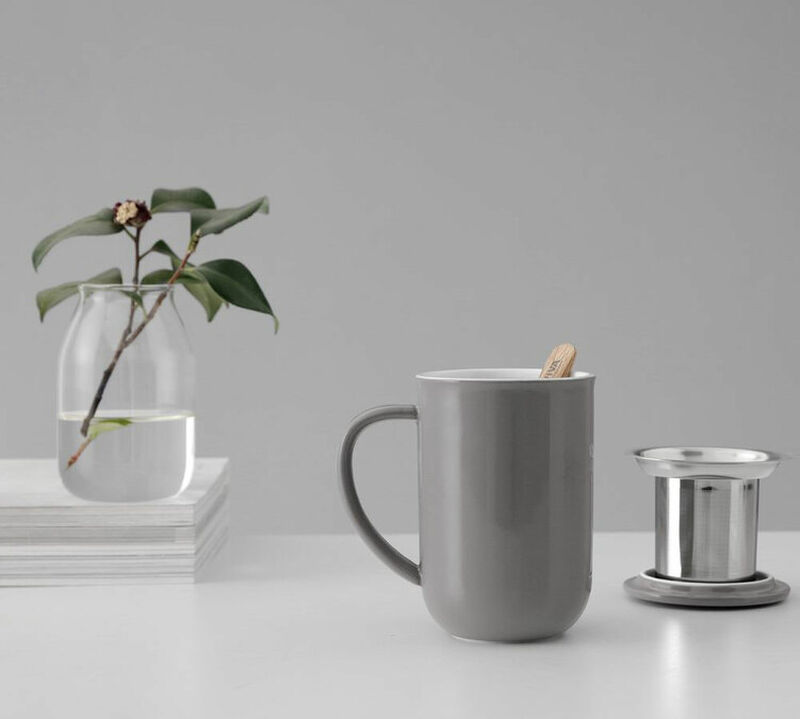 Mug Minima wool grey 50 cl avec infuseur inox - VIVA SCANDINAVIA image number 4