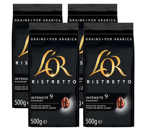 4 x 500 g - Caf&eacute; en grain - Ristretto - L'OR