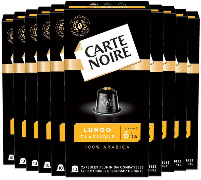 100 capsules compatibles Nespresso* Original Espresso Lungo n&deg;6 - CARTE NOIRE image number 0