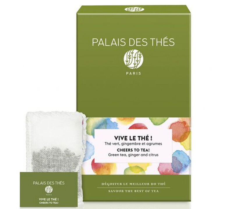 Palais des Th&eacute;s Organic Flavoured Green Tea Vive le Th&eacute;! x 20 Tea Bags image number 0