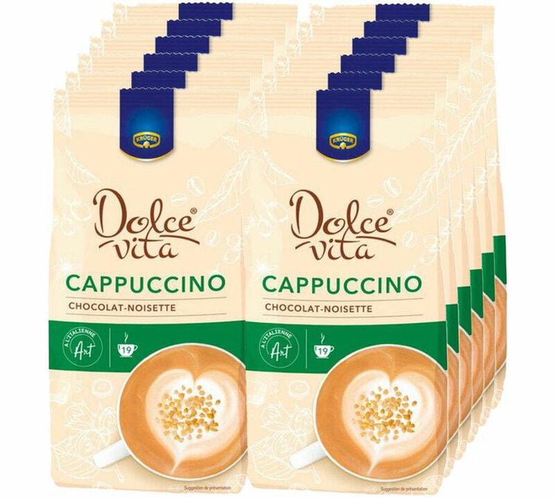 12 x 380 g - Caf&eacute; soluble - Cappuccino Chocolat Noisette - DOLCE VITA image number 0