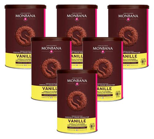 Monbana Hot Chocolate Powder Vanilla Flavoured - 6x250g