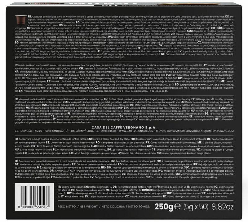 50 Nespresso* Original Compatible Capsules Espresso Intenso &ndash; CAFFE VERGNANO image number 2