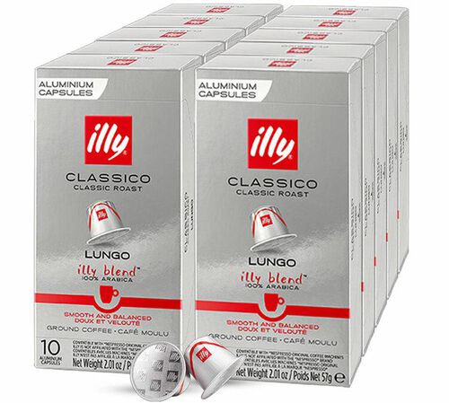 100 Nespresso* Original Compatible Capsules Lungo Classico Roast &ndash; ILLY