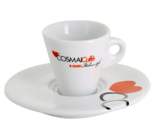 12 Tasses expresso 5cl en porcelaine blanche - Cosma&iuml; Caff&egrave;