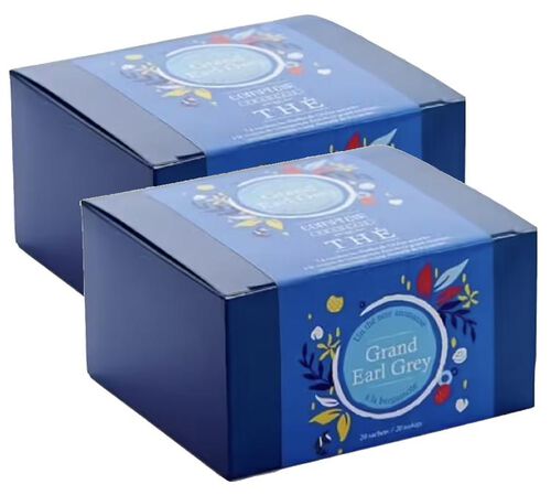 Lot de 2 Th&eacute;s Noir Grand Earl Grey - 40 sachets - COMPTOIR FRAN&Ccedil;AIS DU TH&Eacute;