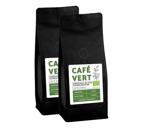 Organic Green Coffee Beans - Sierra Nevada Region South America - Washed - 2 x 500g