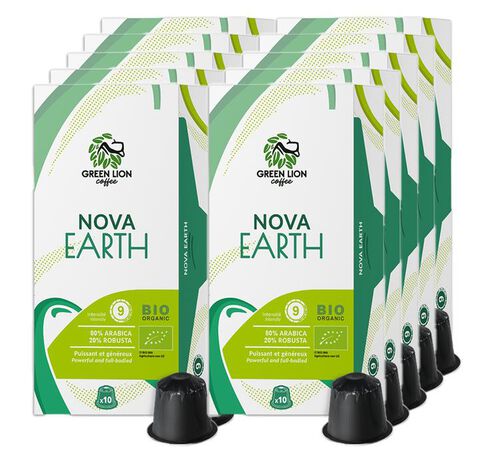 100 capsules compatibles Nespresso* Original Nova Earth Bio - GREEN LION COFFEE