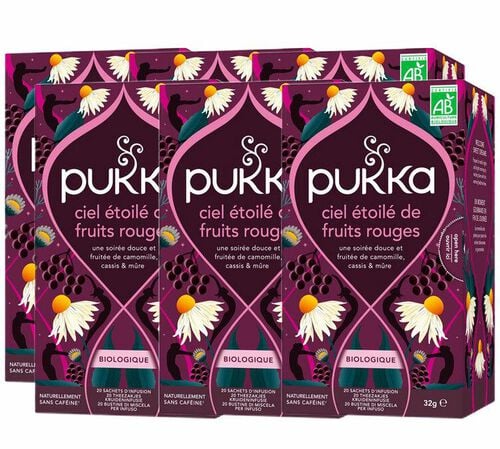 Infusion Ciel Etoil&eacute; de Fruits Rouges Bio - 6 x 20 sachets - PUKKA