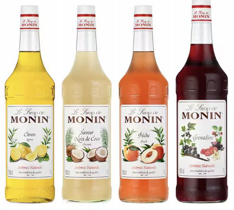 Lot de 4 Sirops Monin P&ecirc;che / Coco / Grenadine / Citron 4 x 1 L image number 0