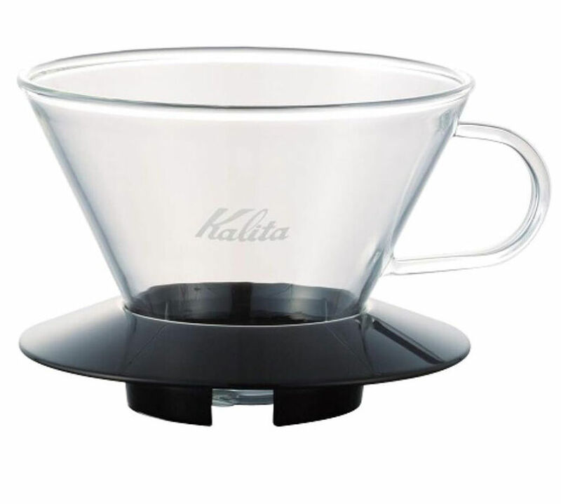 Dripper KALITA Wave 185 en verre avec support noir pour 2 &agrave; 4 tasses image number 0