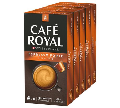 50 Nespresso* Original Compatible Capsules Espresso Forte &ndash; CAFE ROYAL