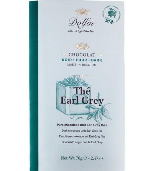 Dolfin Dark Chocolate Bar with Earl Grey Tea - 70g