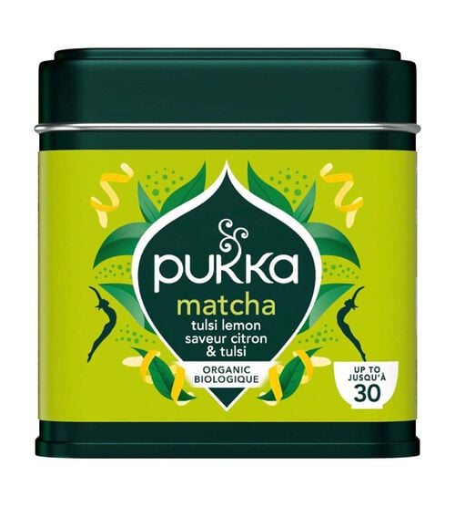 Th&eacute; Matcha tulsi citron Bio - 30 g - PUKKA