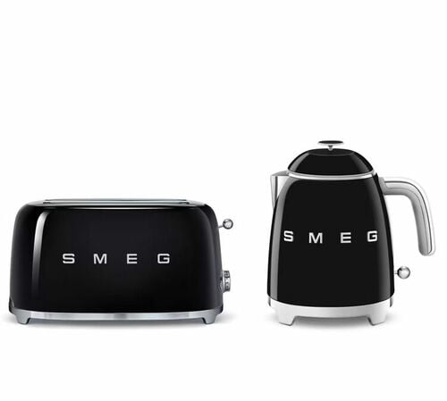 Set Petit-D&eacute;jeuner Grille-Pain TSF02BLEU et Bouilloire KLF05BLEU Noir - SMEG