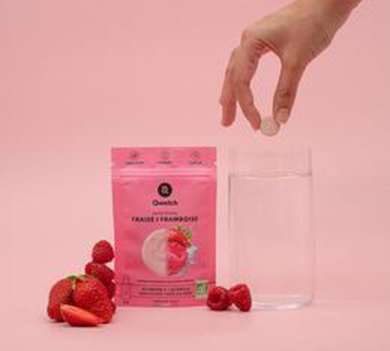 Solid drinks fraise et framboise bio - 12 pastilles - QWETCH image number 1