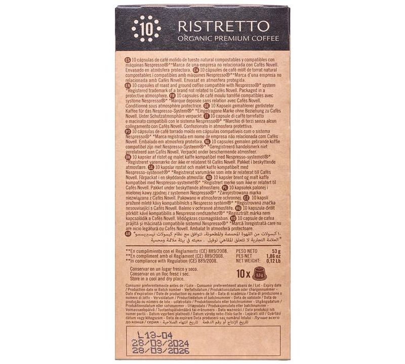 Novell Organic Coffee Pods Ristretto Compostable Capsules x 50 image number 4