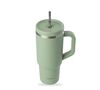 Gourde isotherme avec paille Travel cup vert tilleul - 90 cl - QWETCH image number 2