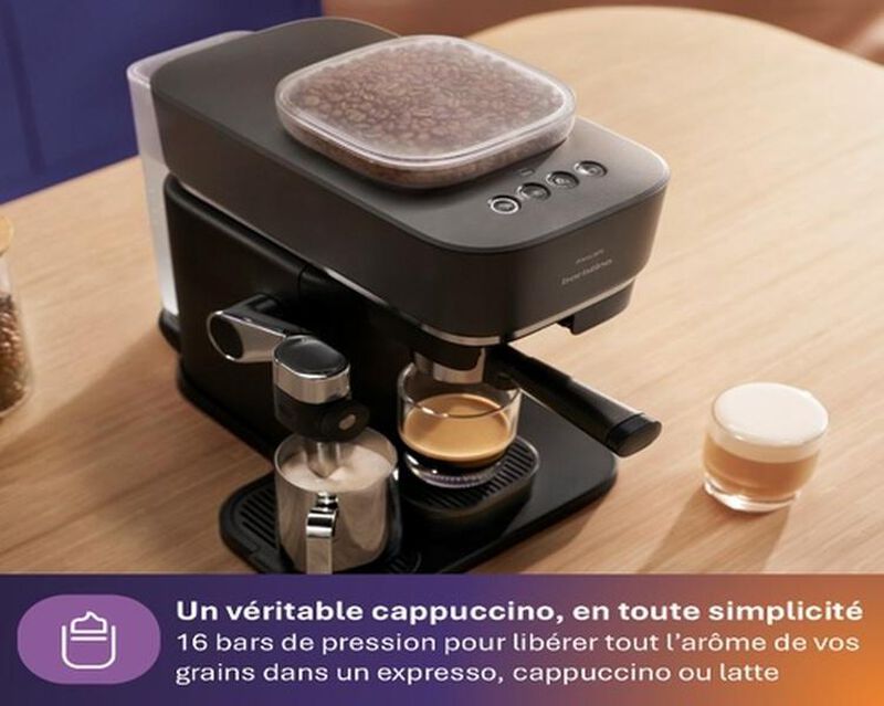 Machine expresso broyeur PHILIPS Baristina Latte BAR400/60 Noire image number 4