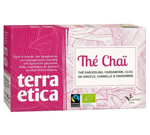 Chai black tea - 20 individually-wrapped tea bags - Terra Etica
