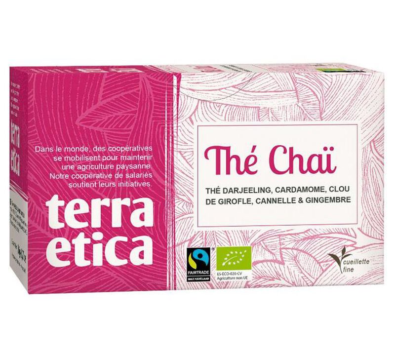 Chai black tea - 20 individually-wrapped tea bags - Terra Etica image number 0