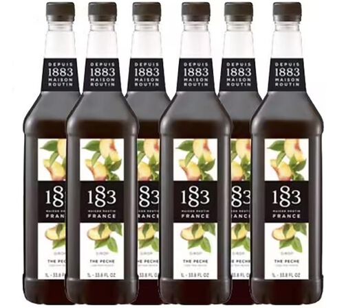 Sirop 1883 Th&eacute; P&ecirc;che - Bouteille plastique - 6 x 1L - ROUTIN