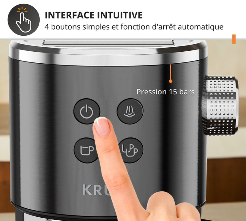 Machine expresso KRUPS Virtuoso plus XP444G10 inox noir image number 2