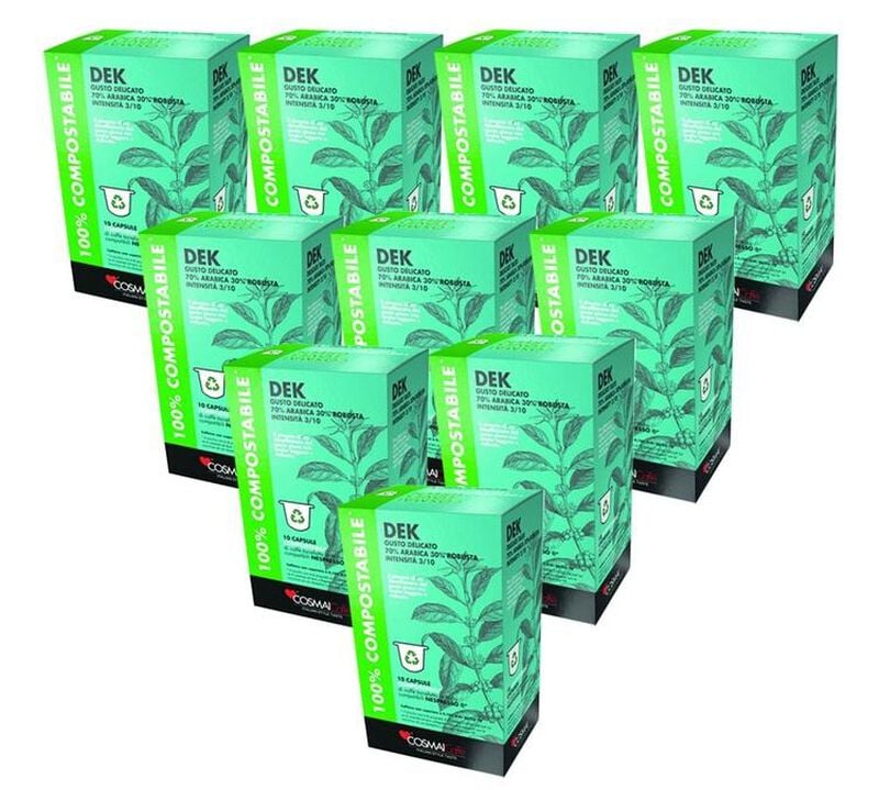 100 capsules compatibles Nespresso* Original Dek d&eacute;caf&eacute;in&eacute; - COSMAI CAFF&Eacute; image number 0