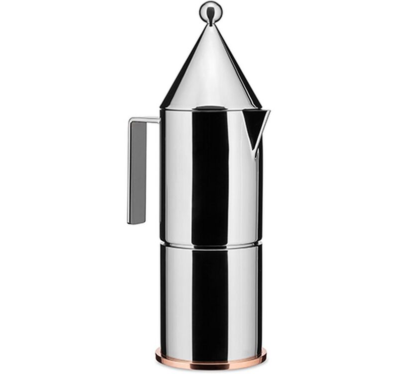 Alessi La Conica Moka Pot 150ml Designed by Aldo Rossi - 3 cups + Free Coffee image number 1