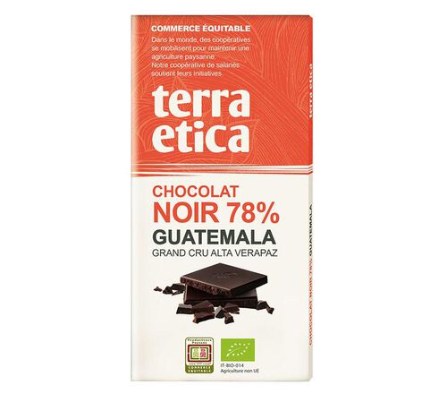 Terra Etica Organic Dark Chocolate Bar 78% cocoa from Guatemala -  100 g