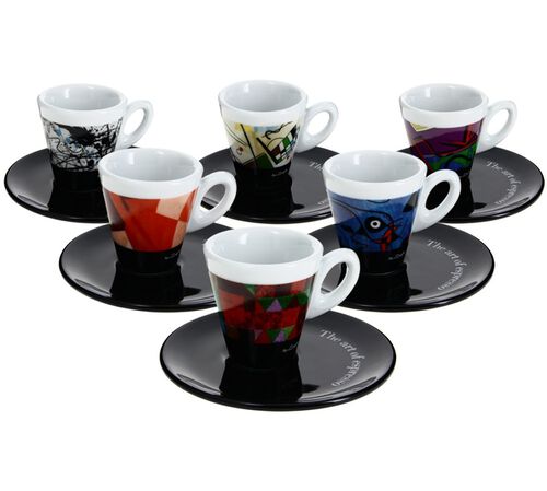 Zicaff&egrave; 'The Art of Espresso' set of 6 cups and saucers
